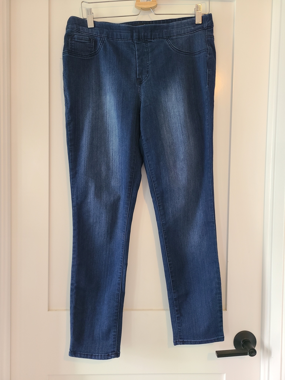 1822 Denim Slim Stretch Jeggings in Dark Blue Wash